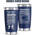 thumbnail image 2 of Funny Birthday Gifts for Grandpa - You''re a Great Grandpa Tumbler for Papa from Granddaughter Grandson, Fathers Day Birthday Christmas Gift for Papa, 20 Oz Vacuum Insulated Tumbler Cup, 2 of 6
