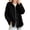 Black, variant on Cardigan for Women Solid Color Wool Blend Collared Button Front Long Sleeve Loose Casual Cover Up with Chest Pockets