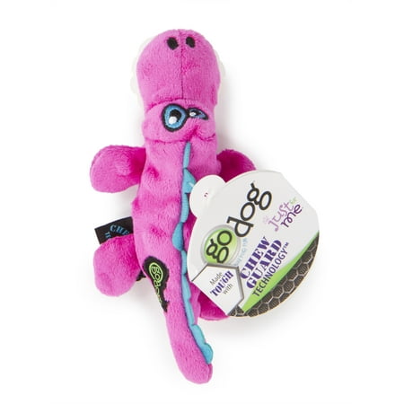goDog® Gators™ Just for Me™ with Chew Guard Technology™ Durable Plush Squeaker Dog Toy, Pink,