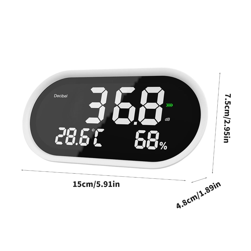 Decibel Meter, 3 in 1 Noise, Temperature and Humidity Monitor LCD Display