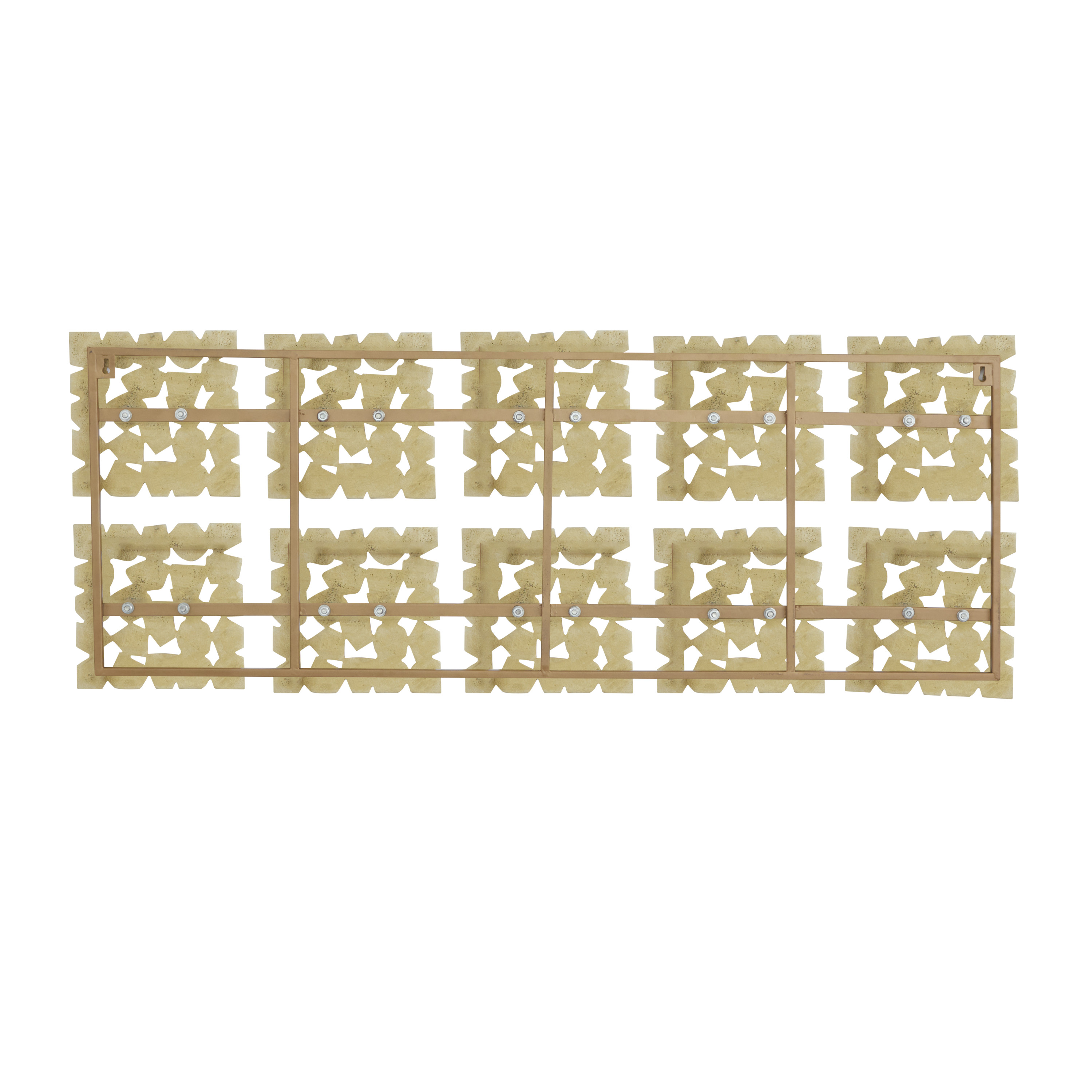 DecMode Gold Aluminum Geometric Wall Decor with Hammered Designs