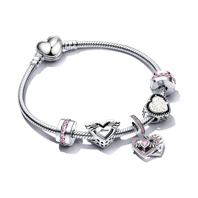 Seialoy, pulseras con colgante de llave de corazón Chapado en plata para mujeres, pulsera Original con cuentas de corona de princesa para niñas, joyería para esposa Tan Jianjun unisex