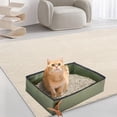 thumbnail image 1 of Caja de arena plegable para gatos, bandeja de arena plegable para viajes, caja de arena a prueba de salpicaduras, orinal para gatitos, inodoro para viajes, apartamentos, casas y S 40cmx30cmx10cm, 1 of 8
