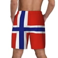 thumbnail image 2 of Men's 2 in 1 Swim Trunks with Compression Liner Norwegian Flag Quick Dry Beach Shorts, 2 of 6