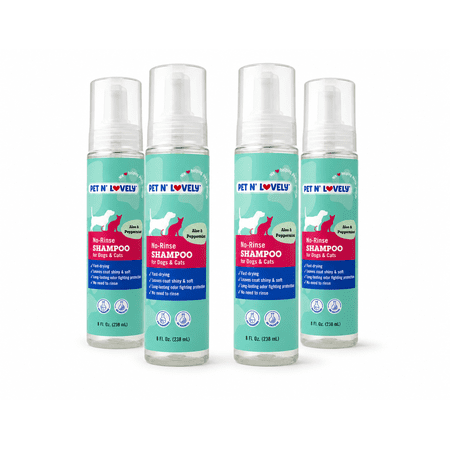 Pet N' Lovely No-Rinse Waterless Shampoo for Dogs & Cats, 8 fl oz, Fresh Scent 4 Pack