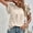 Khaki, variant on SXCXLSA Women's Tulip Sleeve Jacquard Top, Crewneck Casual Short Sleeve TShirt