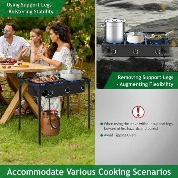 Ktaxon Portable 3 Burner Gas Propane Cooker for Outdoor Cooking