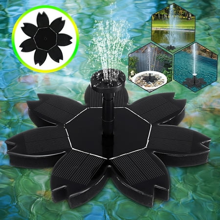 7V 1.5W Automatic Solar Panel Powered Water Pump w/ 6 Different Spray Heads Lotus Leaf Shape Power Fountain Floating Panel Garden Landscape Pool Plants Fish Pond Watering