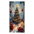 thumbnail image 2 of 35x79 Inch Elastic Nutcracker Door Cover, Traditional Soldier Front Door Fabric Wrap, Stretchable Winter Holiday Entryway Banner Decoration, Christmas Party Outdoor Mural, 2 of 5