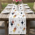thumbnail image 4 of Diamond Table Runner - 48 Inch Long Modern Geometric Middle Century Grey Yellow Red Cotton and Linen Blended Dress Scarves Farmhouse Table Runner for Kitchen Dining, Coffee Table, 13" x 48", 4 of 8