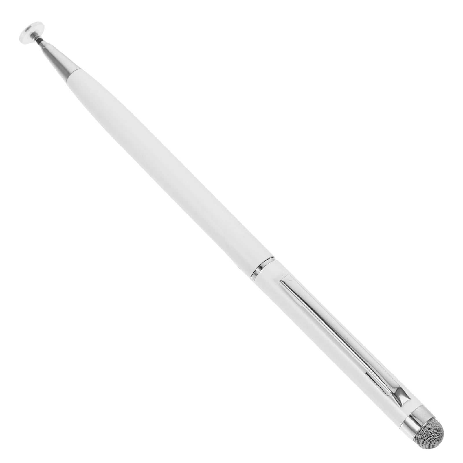 COMPUKAS Portable White Stylus Pen with High Sensitivity Fabric Tip for Tablets Smartphones and Touchscreen Devices