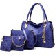thumbnail image 1 of Bolso de mano para mujer, de piel sintética, bandolera para mujer, conjunto de monedero y cartera, bolso de mano para mujer, bolso de moda, conjunto de 3 piezas (azul) ACTIVE Biensenido a ACTIVE, 1 of 5