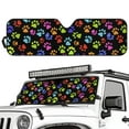 thumbnail image 5 of Uorisanigo Windshield Sun Shade Compatible with Rubicon Sahara TJ JK JKU 2 Door & 4 Door 16.14''x52.95" Folding Front Window Colorful Dog Paws Print Sun Shade Keep Vehicle Cool, 5 of 7