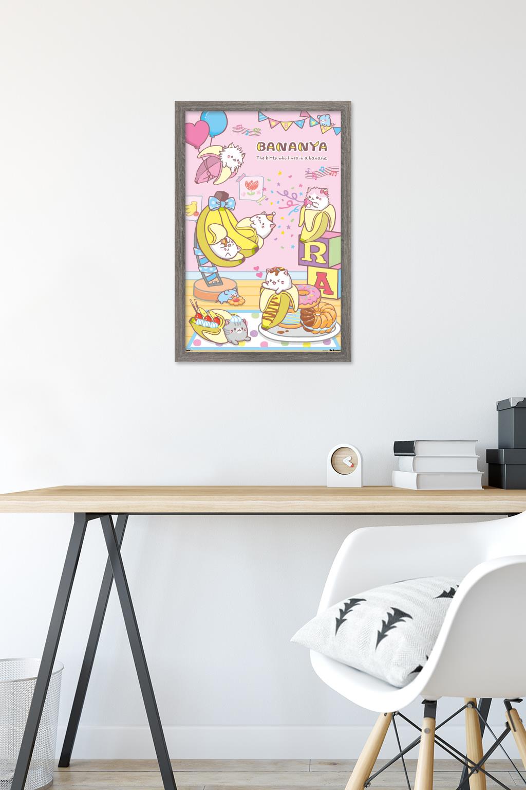 Bananya - Party Wall Poster, 14.725" x 22.375" Framed
