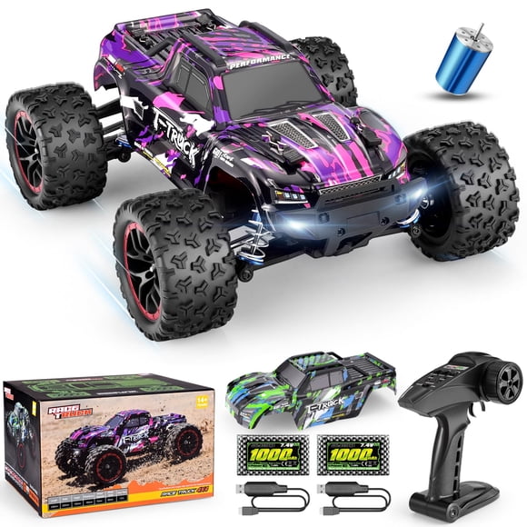 HAIBOXING Voitures RC Rapides Sans Balais à l'Échelle 1/18 18859A, Camions Télécommandés Tout-Terrain 4RM Vitesse 48 KM/H pour Adultes et Garçons, Jouets Camions Tout-Terrain Cadeaux avec Coque Supplémentaire an