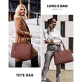 thumbnail image 5 of 2 in 1 Tote Bag Lunch Bag Combo,The Ultimate Insulated Tote Bag Lunch Bag Combo Women,15.6 Inch Work Purse with Lunch Compartment,Lunch and Laptop Tote Bag Combo with Purse,Quilted Tote Bag(Purple), 5 of 8