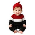 thumbnail image 6 of larppty Newborn Baby Boy Clothes Fall Winter Cute Infant Outfits Long Sleeve Romper Hat Bodysuit Jumpsuits, 6 of 7