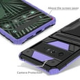 thumbnail image 4 of for Google Pixel 8 Pro Sliding Card Slot Back Case with Hidden Kickstand, Hybrid TPU + PC Fall Prevention Shock Absorption Anti-drop Protective Phone Case Cover for Google Pixel 8 Pro, Purple, 4 of 9