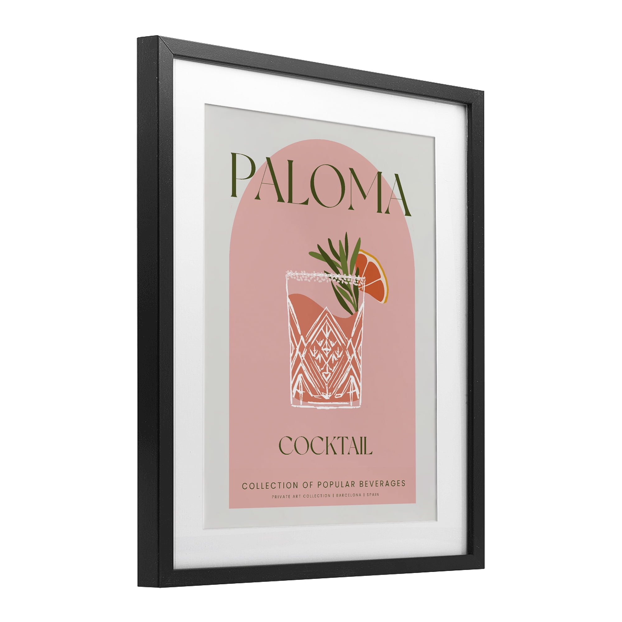 Stylish Retro Paloma Black Framed Print Under Glass, design by Lil' Rue