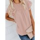 thumbnail image 1 of Women's Tops, Loose Women's Short Sleeve Shirts Soft Pompon Crochet For Outdoor Activities ANGGREK AH2989, 1 of 5