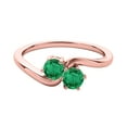 thumbnail image 4 of Mauli Jewels Engagement Rings for Women 0.90 Carat Two Stone Emerald Wedding Engagement Ring 4 Prong-Setting 10k Rose Gold, 4 of 6