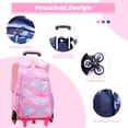 thumbnail image 5 of IvyH Rolling Backpack Large-capacity Wheeled Backpack Waterproof Trolley School Bag,Pink (6 Wheels), 5 of 8