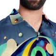 thumbnail image 5 of Christmas Font Men's Short Sleeve Spread Collar Button Down Beach Print Casual Shirts, 5 of 6