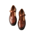 thumbnail image 2 of TMA EYES Chunky Platform T-Strap Hollowed-Out Loafer Vintage Round Toe Women's Single Shoes, 2 of 7