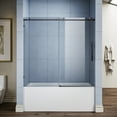 thumbnail image 2 of Sunny Shower Black Finish 60" W x 62" H Frameless Sliding Tub Door with 3/8" Clear Glass, 2 of 10