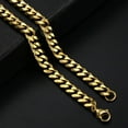 thumbnail image 5 of YTTAL 3/5/7/9mm Wide 16"-24" Mens Gold Plated Stainless Steel Chain Cuban Curb Necklace, 5 of 14