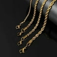 thumbnail image 3 of 3/4/5/6mm Woman Man Gold Plated Stainless Steel Rope Chain Bracelet Bangle 7-9'', 3 of 9