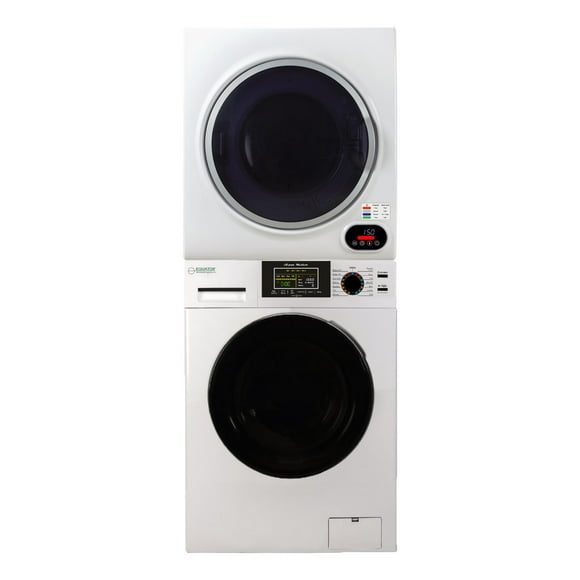 Equator Stackable Laundry Centre 1.9 cu.ft  White Super Washer and 3.5 cu.ft Compact Short Dryer