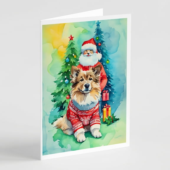 Finnish Lapphund Christmas Greeting Cards Pack of 8 7 in x 5 in
