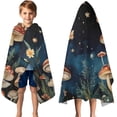 thumbnail image 3 of Colorful Mushroom Eye Black Pattern Hooded Bath Towel，50"x30" for Ages 3 To 12 Kids, Quick Dry Lightweight Soft Microfiber Hood Beach Towel Cover Up for Kids, 3 of 7