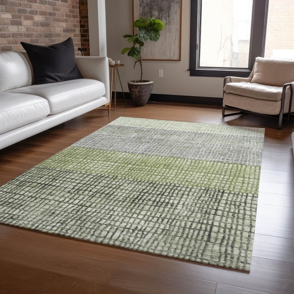 Addison Rugs Chantille Indoor/Outdoor Transitional Geometric Aloe Machine Washable Rectangle Rug, 10' x 14'