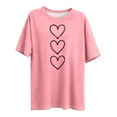 thumbnail image 5 of Nmnitkp Womens Tops Valentine's Day Print Plus Size Round Neck Short Sleeve Spring/Summer Base Layer T-Shirt Pink,2XL, 5 of 5