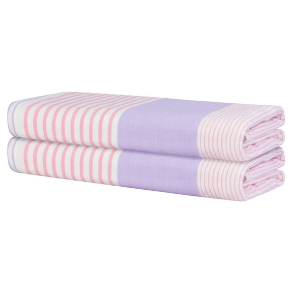 REGALWOVEN Absorbent 2 Pack Cotton Bath Towels Set, Ultra Soft, Light Weight, Quick Dry, Perfect for Daily Use Purple 28' x 56'