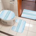 thumbnail image 4 of Gradient Aqua Blue Bath Mat 3 Piece Bathroom Rug Set, Modern Rustic Minimalist Pastel Solid Non Slip Bath Rug Contour Mat and Toilet Lid Cover, Absorbent Shower Mats Soft Bath Rugs and Mats Sets, 4 of 8