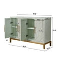 thumbnail image 4 of HLR 48" Modern Wood Credenzas & Sideboards with Gold Trim, Storage Cabinet with 4 Doors, Green, 4 of 8