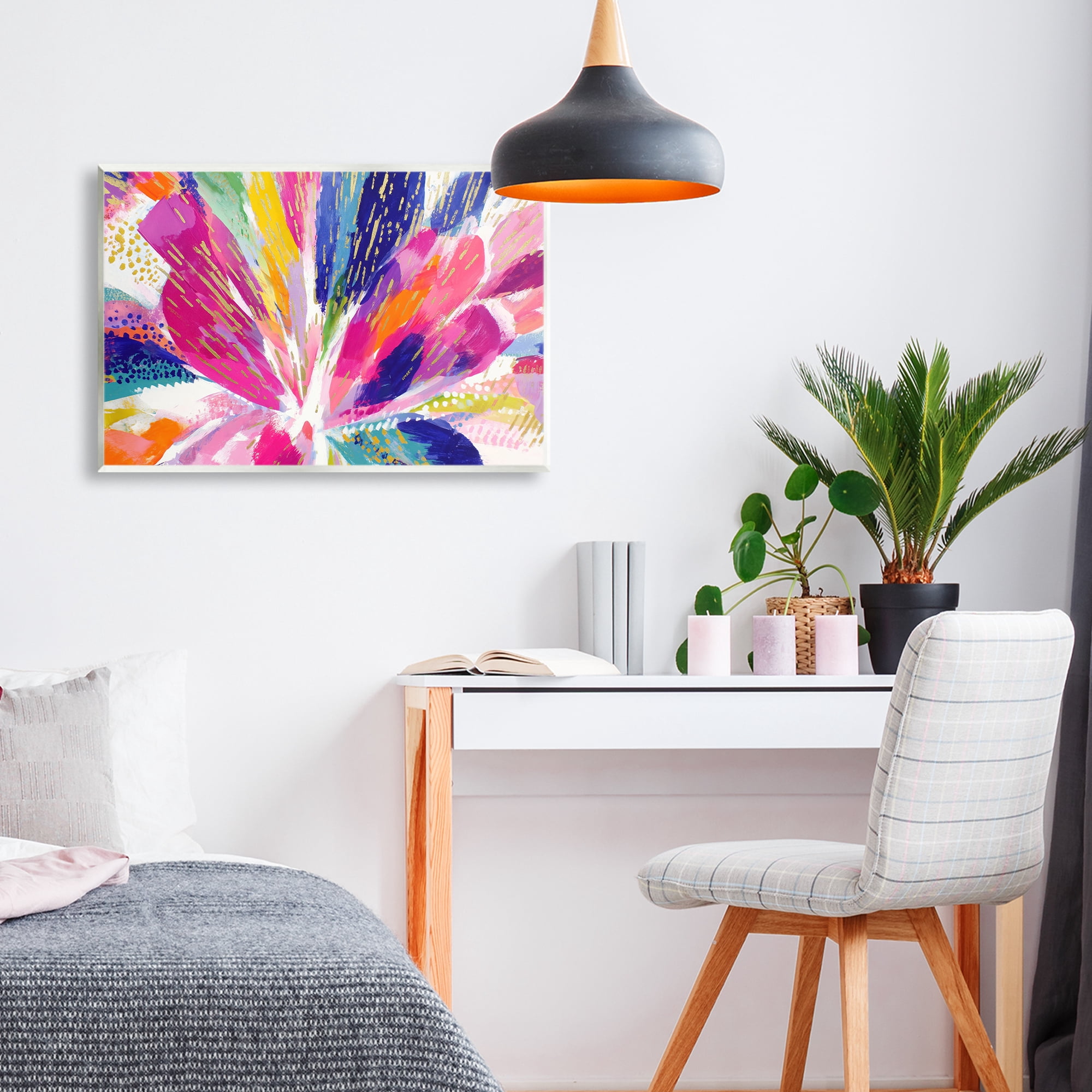 Stupell Industries Flower Burst in Vibrant Tones Wall Plaque Art, design by Chromatic Storm Studio