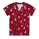 thumbnail image 1 of Camiseta de manga corta con estampado elástico, temática navideña, verano, para médicos, enfermeras, spa, salón de belleza, tienda de mascotas, ropa de lavado, 1 of 5