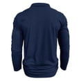 thumbnail image 6 of FYDUU Mens Polo Shirts Men's Long Sleeve Shirts Fashion Casual Button Down Collar Shirt Color Block Stylish Tops Fall Winter Daily Wear Comfort Pullover Shirts, 6 of 8