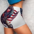 thumbnail image 4 of Fotbe Cool Patriotic Buffalo Cowboy Seamless Shorts, Womens Workout Shorts High Waist Stretch Booty Short for Gym/Yoga/Running/Biking-Medium, 4 of 9