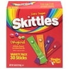 Skittles Zero Sugar Variety Pack Singles-to-Go Powdered Drink Mix Original 30 Count (Pack of 2)