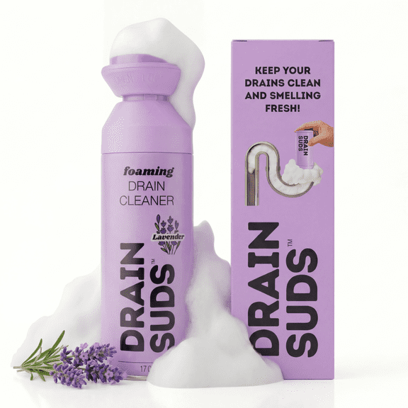 SonicPower Foaming Drain Cleaner, Sink Cleaner and Deodorizer, Drain Clog Remover for Kitchen Sinks, Bathrooms, Shower Drains, Tubs, Washbasin, Clogged Pipe Opener, Lavender, 1 Pack
