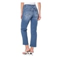 thumbnail image 2 of EARNEST SEWN NEW YORK Womens Blue Zippered Pocketed Slim Straight Cropped High Waist Jeans 24, 2 of 4