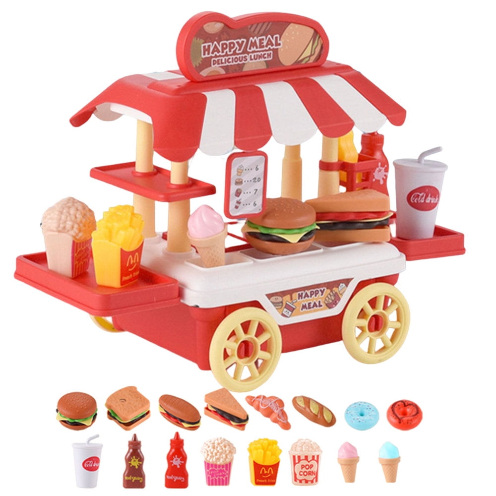 Doll House Food Truck ToyPretend Play Food Set with Hamburger Dessert
