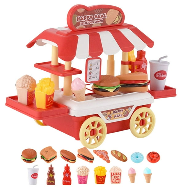 Doll House Food Truck ToyPretend Play Food Set with Hamburger Dessert