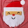 thumbnail image 7 of WIBACKER Baby Boy My 1st Christmas Outfits Newborn Infant Santa Claus Romper + Red Striped Pants 2Pcs Set 3-6M, 7 of 7