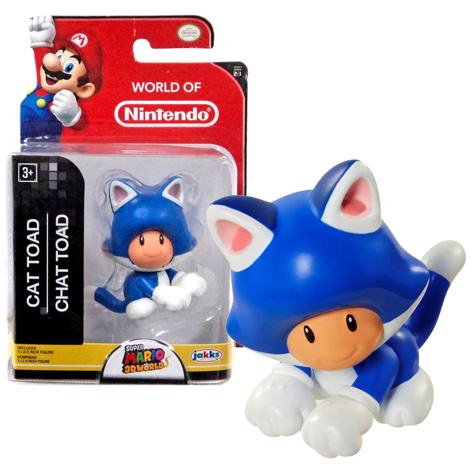 Jakks Pacific Year 2016 World of Super Mario Series 2-1/2 Inch Tall Figure - CAT TOAD, Includes